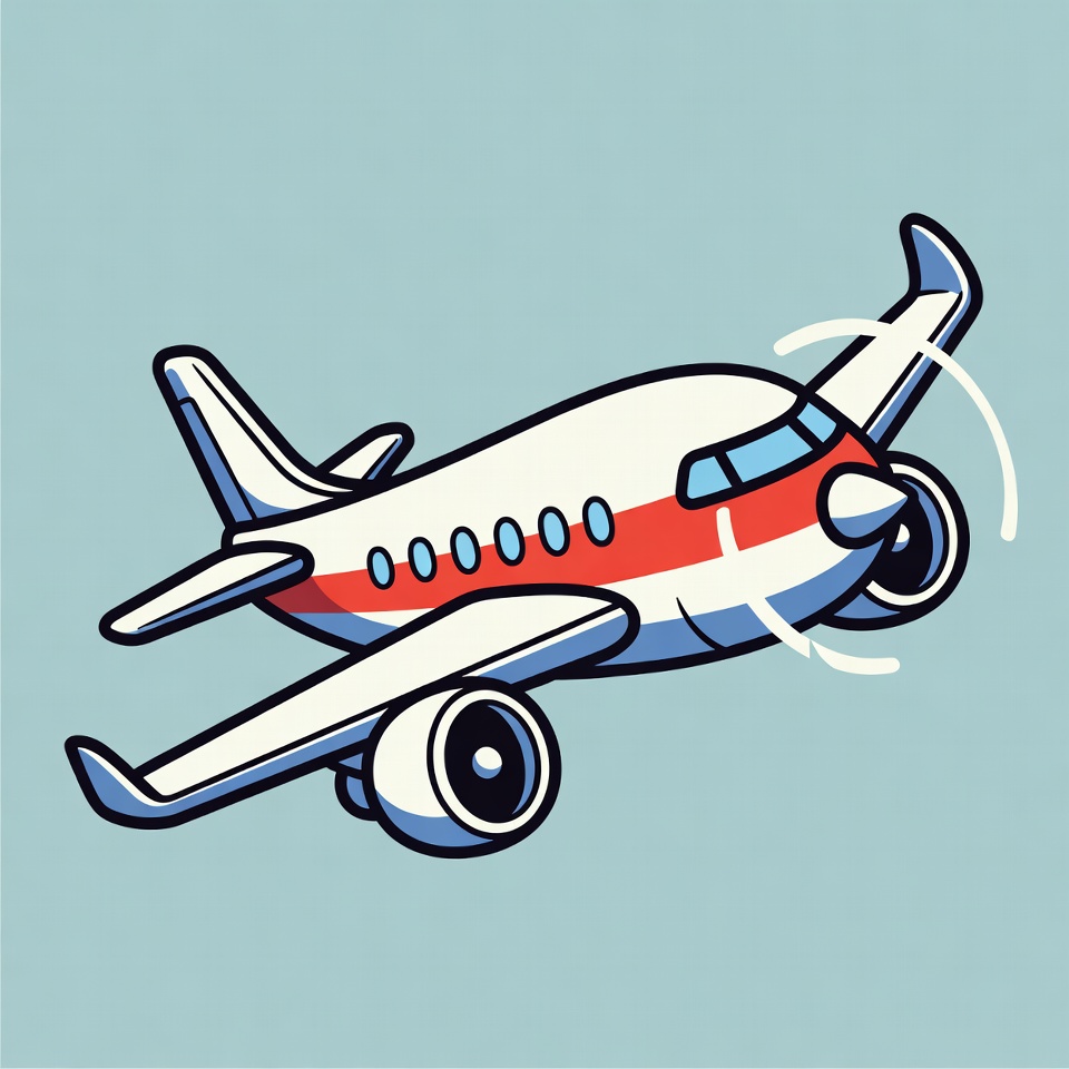 Cartoon Propeller Airplane Flying Cartoon Propeller Airplane Flying