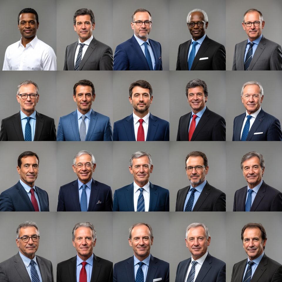 Grid of Professional Businessmen Portraits Grid of Professional Businessmen Portraits