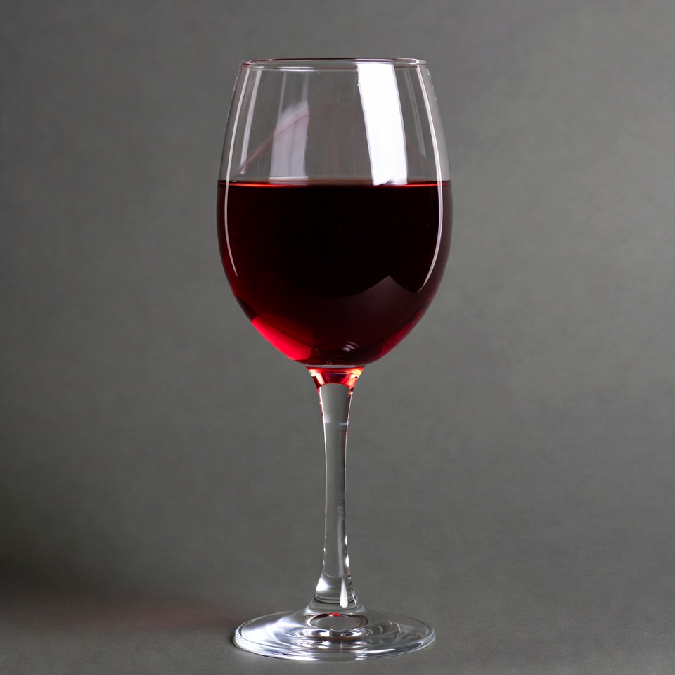 Red Wine Glass on Gray Background Red Wine Glass on Gray Background
