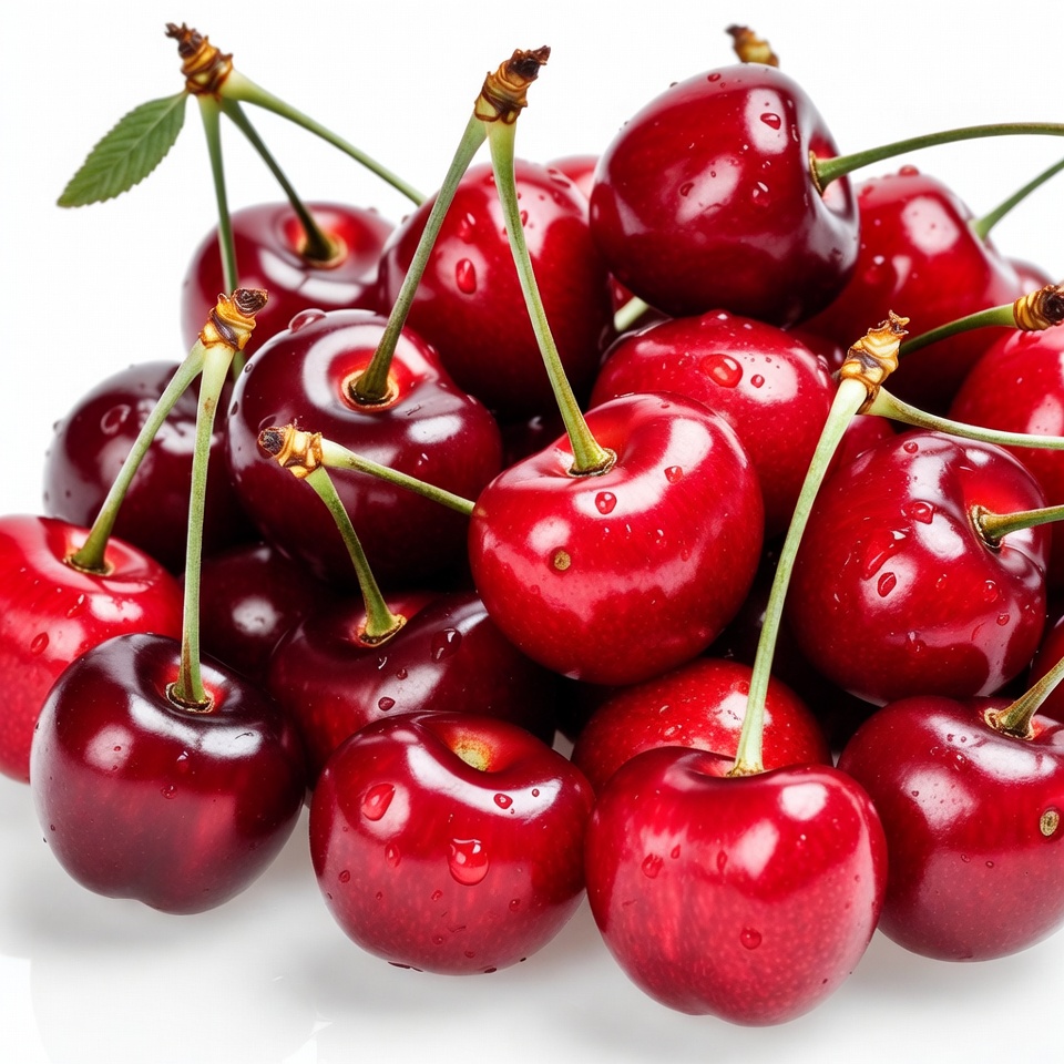 Fresh red cherries pile Fresh red cherries pile