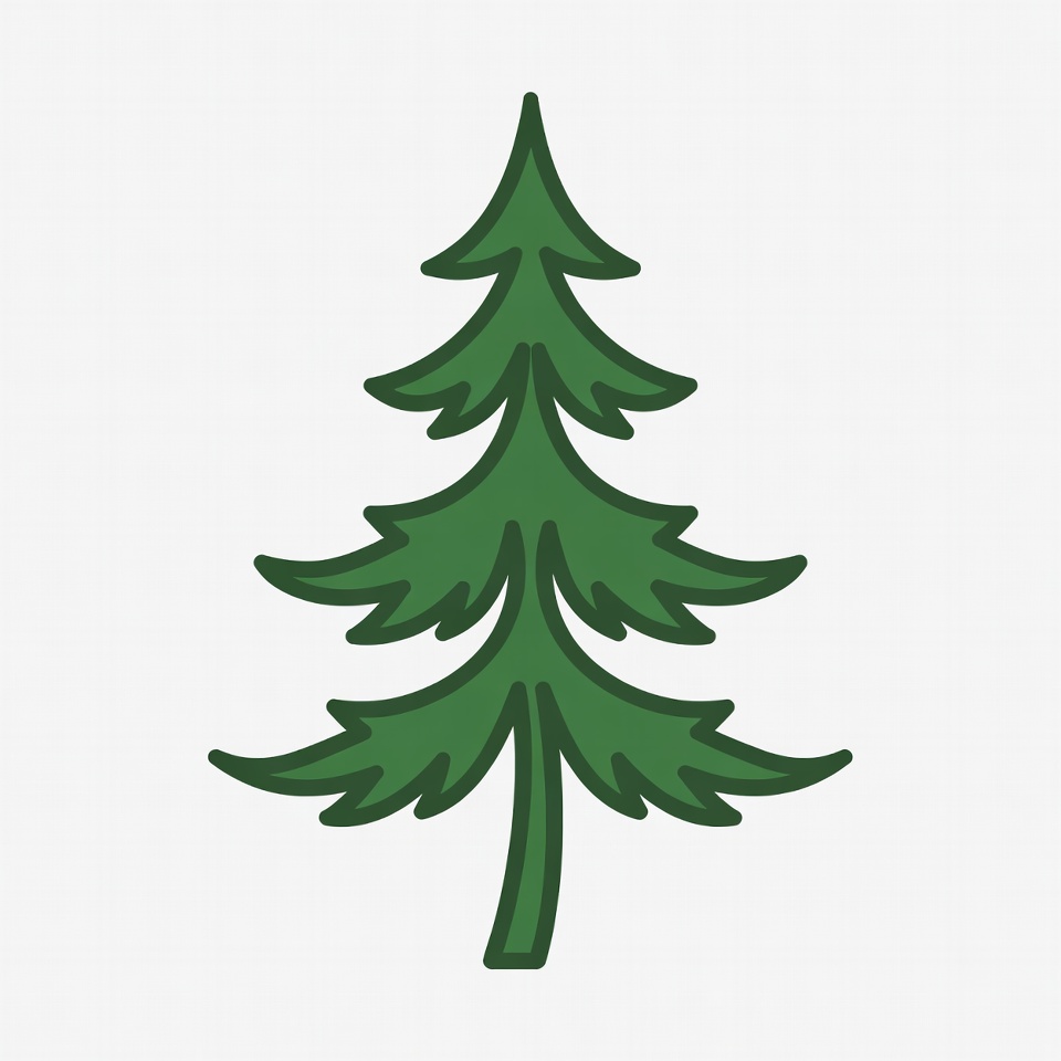 Green Pine Tree Illustration Green Pine Tree Illustration