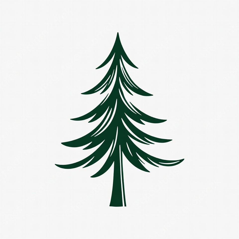 Green Pine Tree Illustration Green Pine Tree Illustration