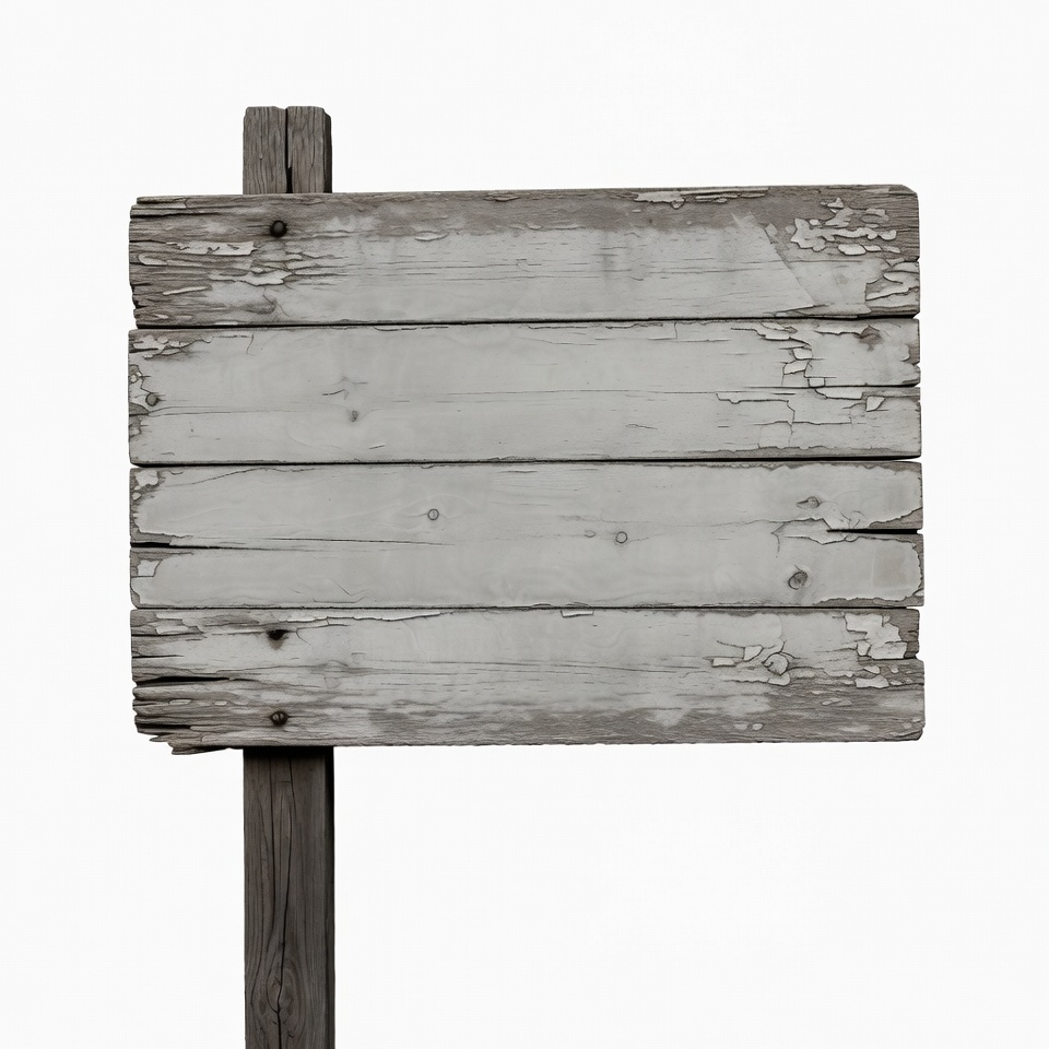 Old wooden sign on post Old wooden sign on post