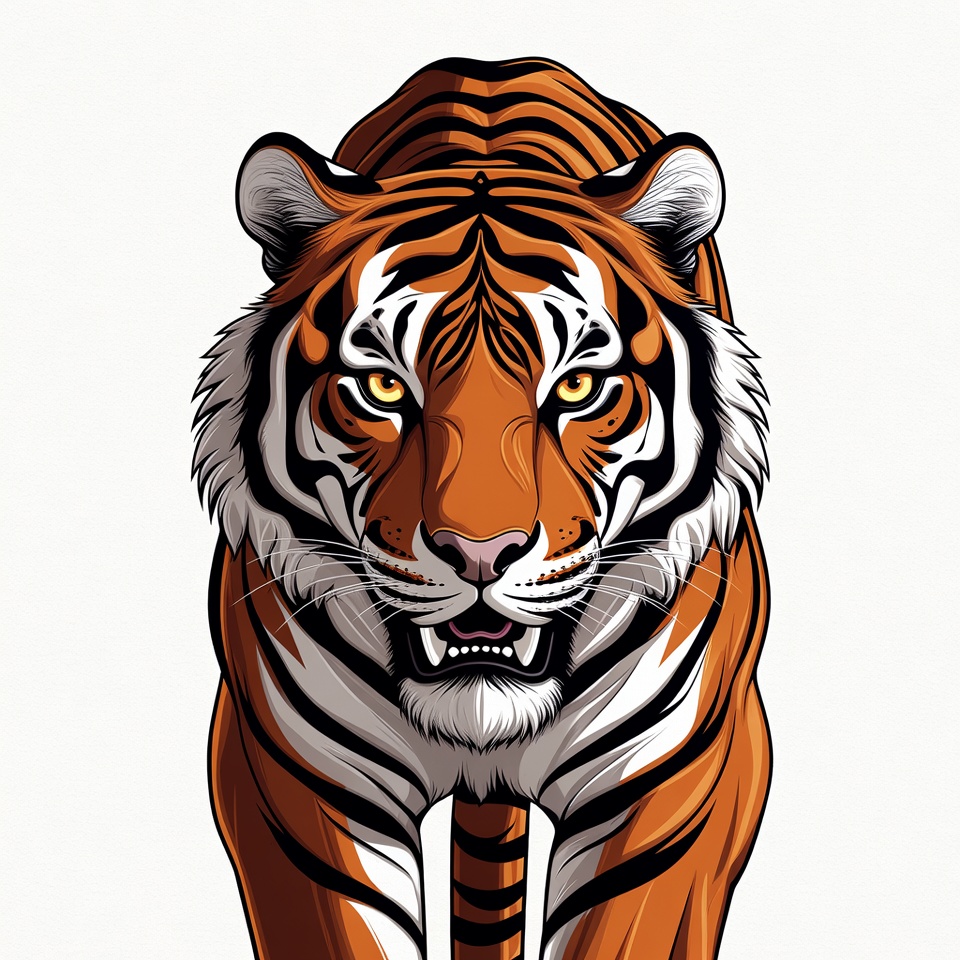 Roaring tiger illustration Roaring tiger illustration