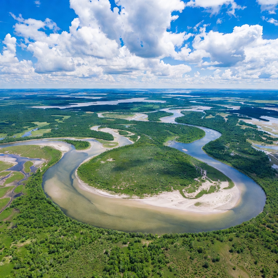 River Oxbow Aerial View River Oxbow Aerial View