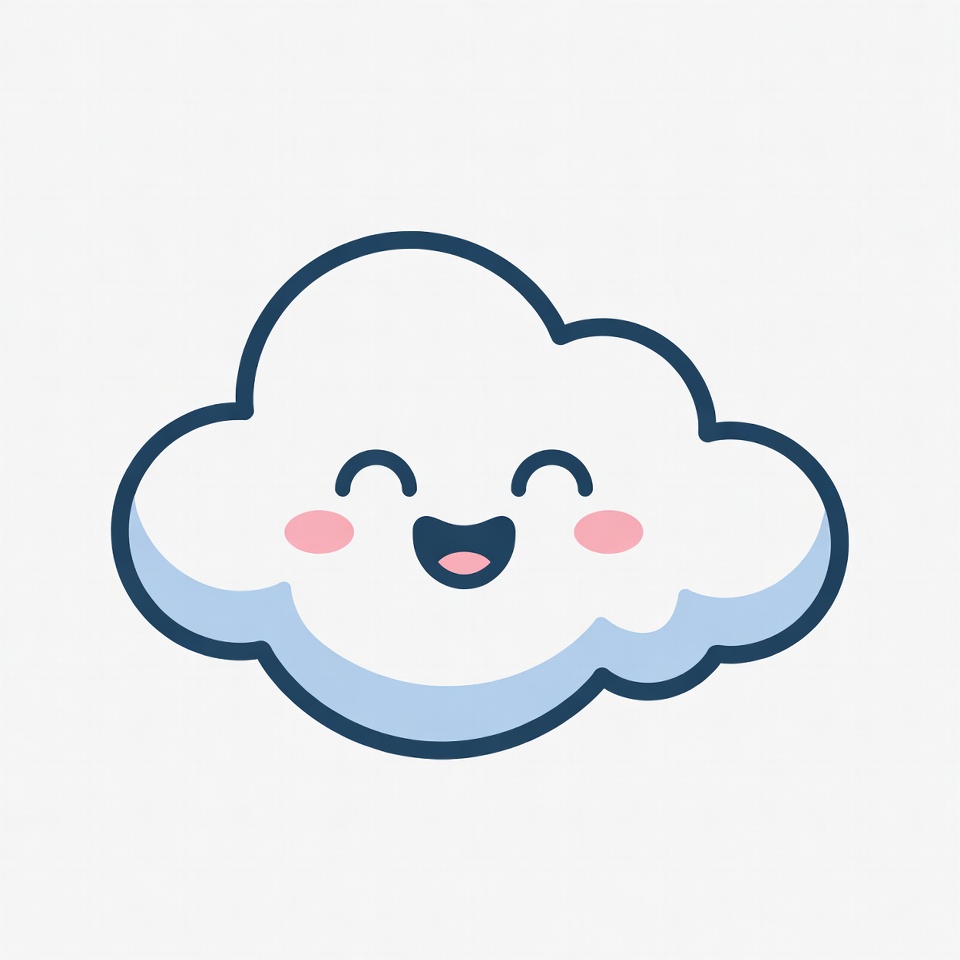 Cute Smiling Cloud Illustration Cute Smiling Cloud Illustration