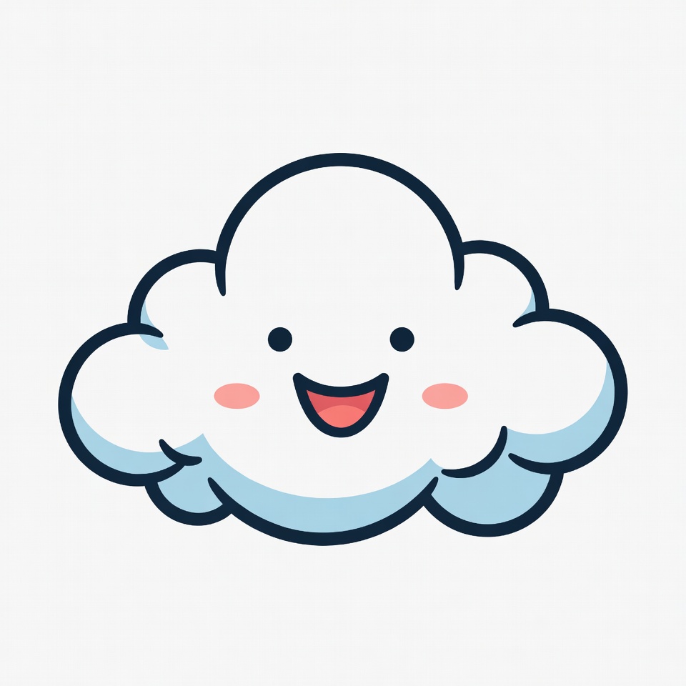 Cute Smiling Cloud Illustration Cute Smiling Cloud Illustration