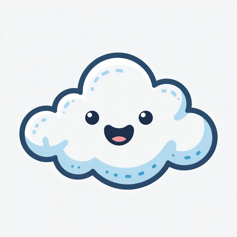 Cute Smiling Cloud Illustration Cute Smiling Cloud Illustration