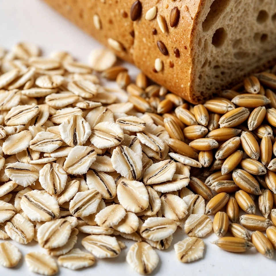 Bread loaf with scattered oats Bread loaf with scattered oats