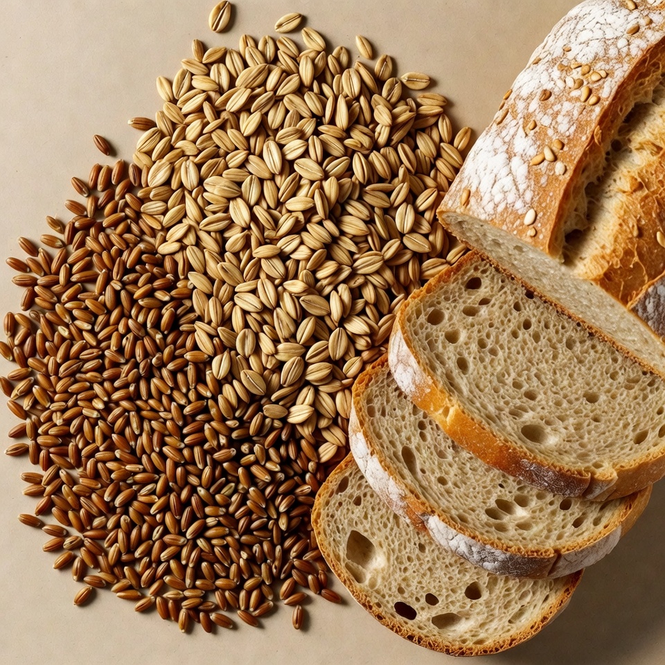 Oat Grains and Sliced Bread Oat Grains and Sliced Bread