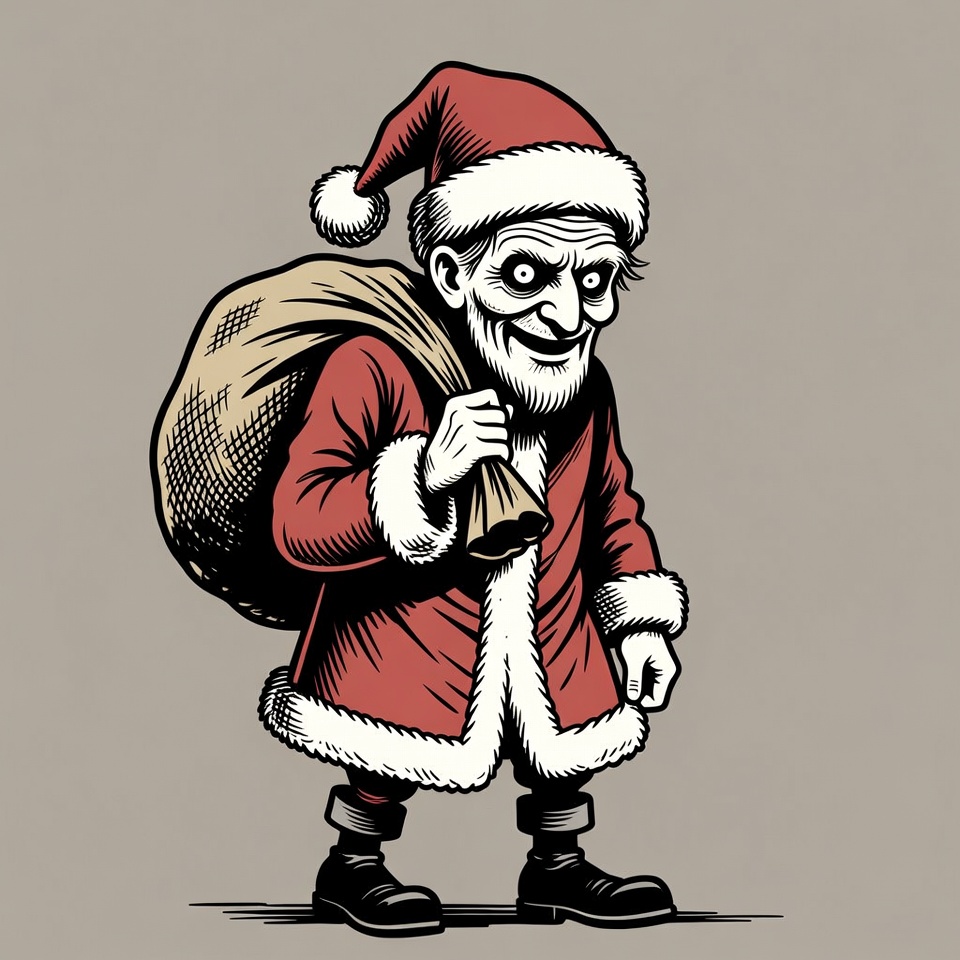 Creepy Santa Claus with sack Creepy Santa Claus with sack