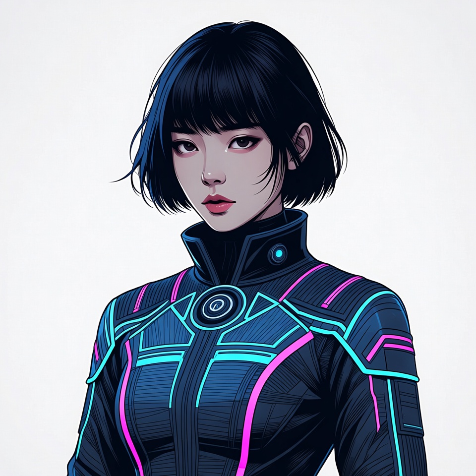 Anime girl in futuristic suit Anime girl in futuristic suit