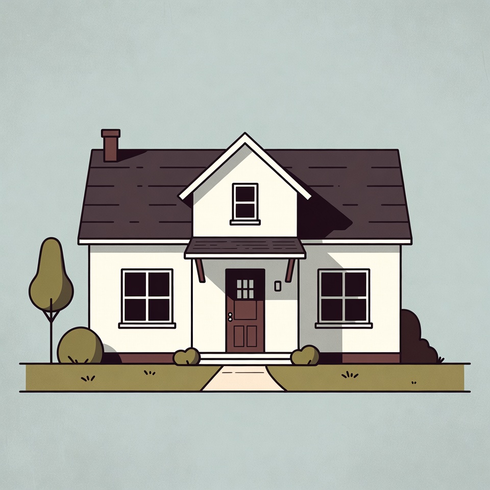 Illustrated White House with Chimney Illustrated White House with Chimney