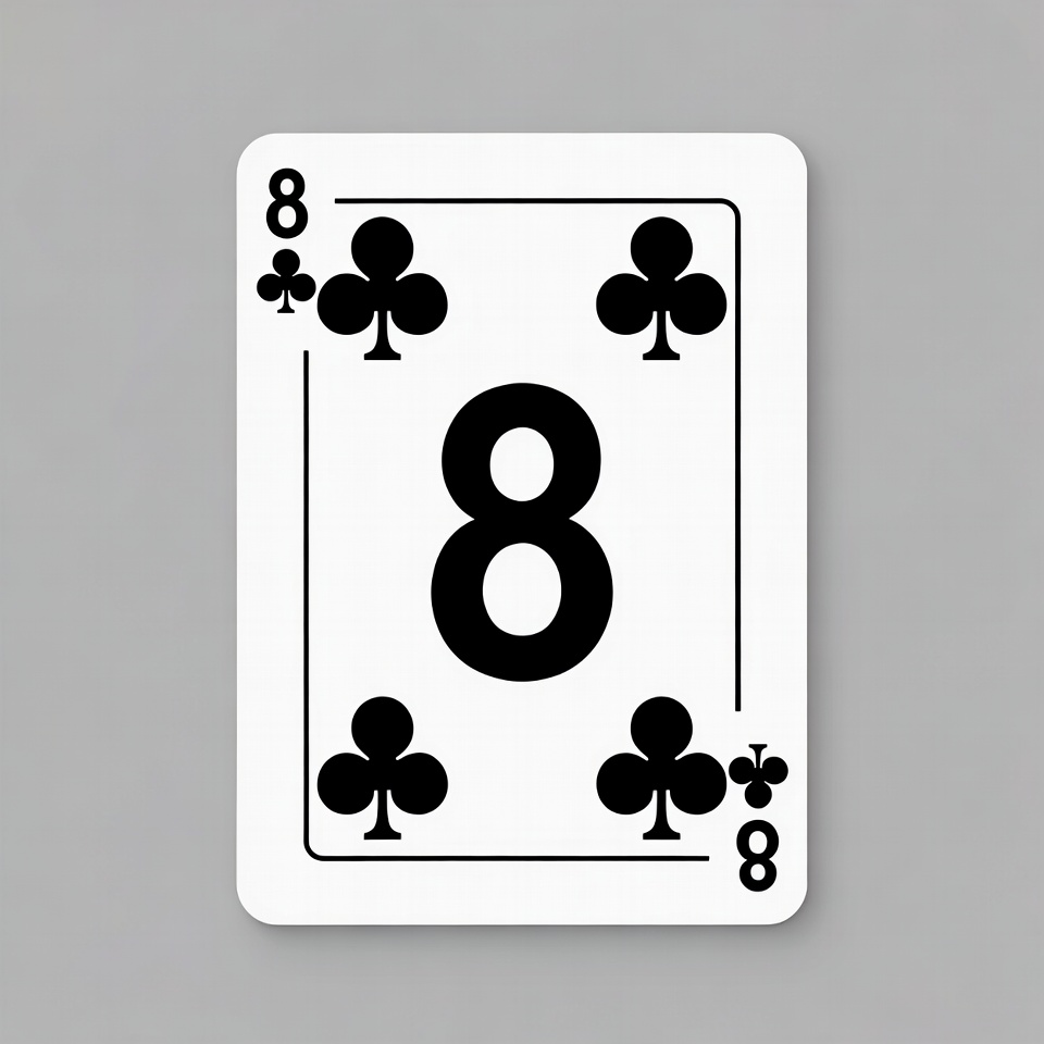 Eight of Clubs Playing Card Eight of Clubs Playing Card
