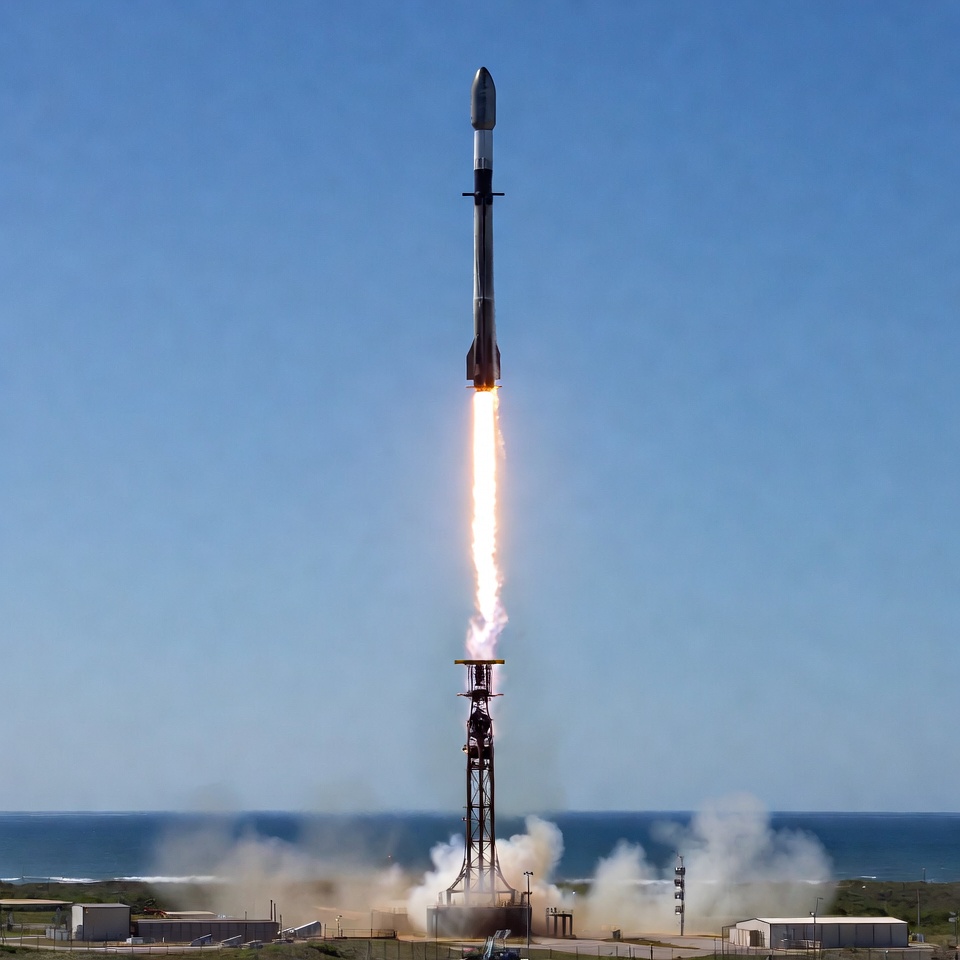 Rocket Launching from Coastal Pad Rocket Launching from Coastal Pad