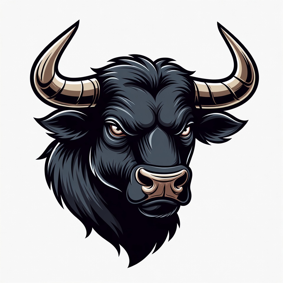 Black Bull Head Illustration Black Bull Head Illustration