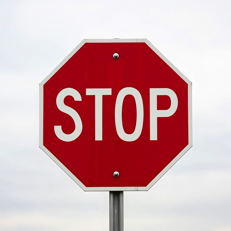 Red Stop Sign on Pole Red Stop Sign on Pole