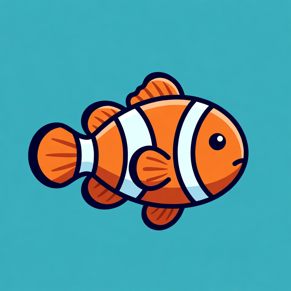 Clownfish on blue background Clownfish on blue background