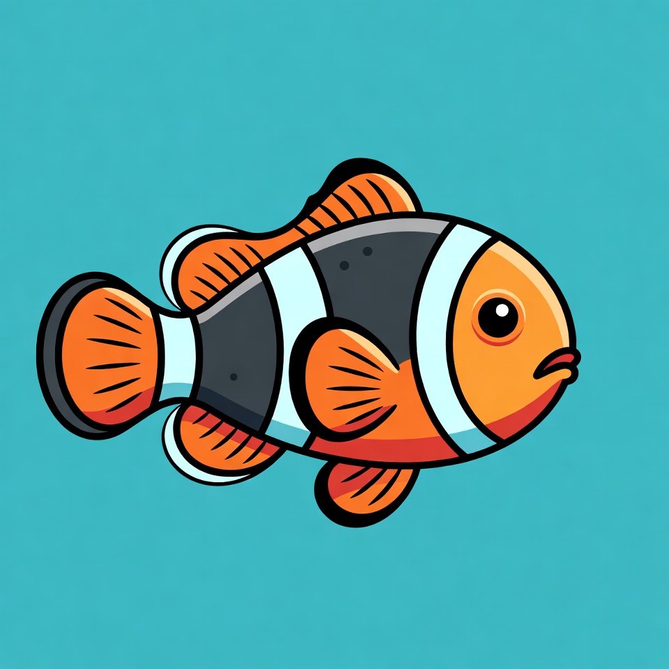 Clownfish on blue background Clownfish on blue background