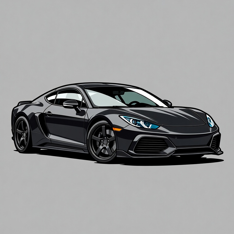 Black Sports Car Illustration Black Sports Car Illustration