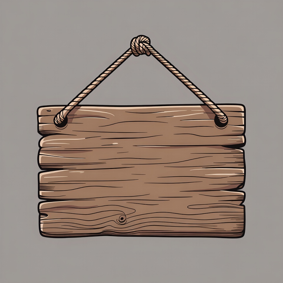 Blank wooden sign hanging Blank wooden sign hanging