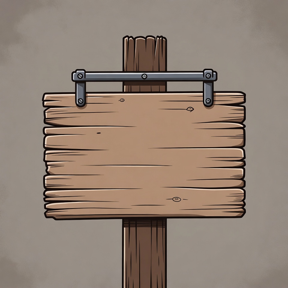 Blank wooden sign on post Blank wooden sign on post