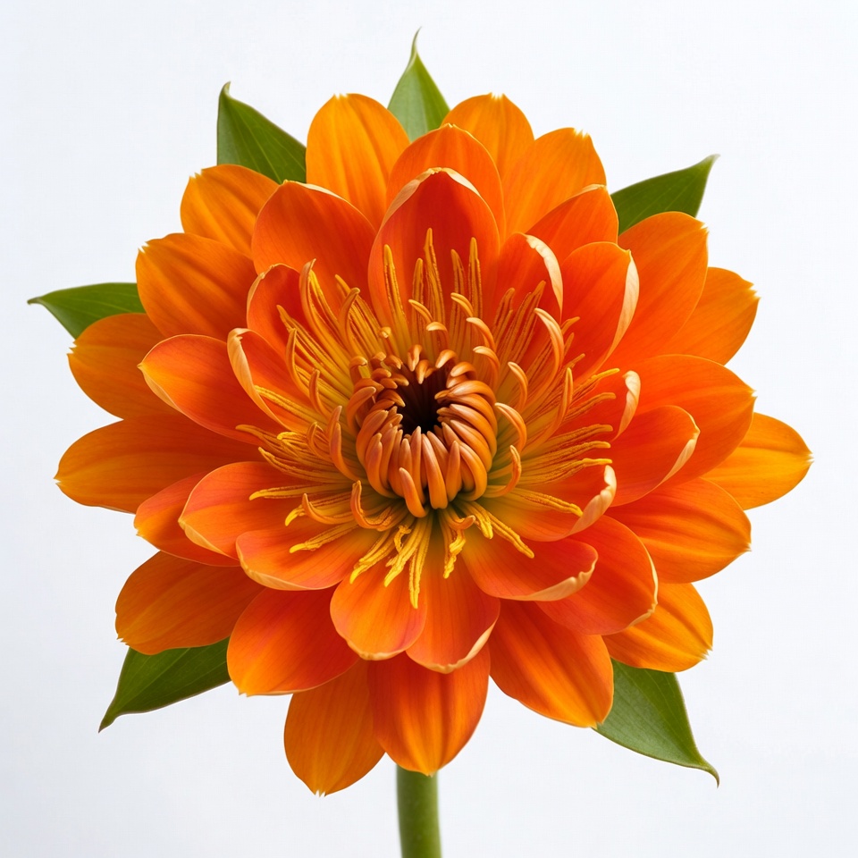 Orange Dahlia Flower on White Background Orange Dahlia Flower on White Background
