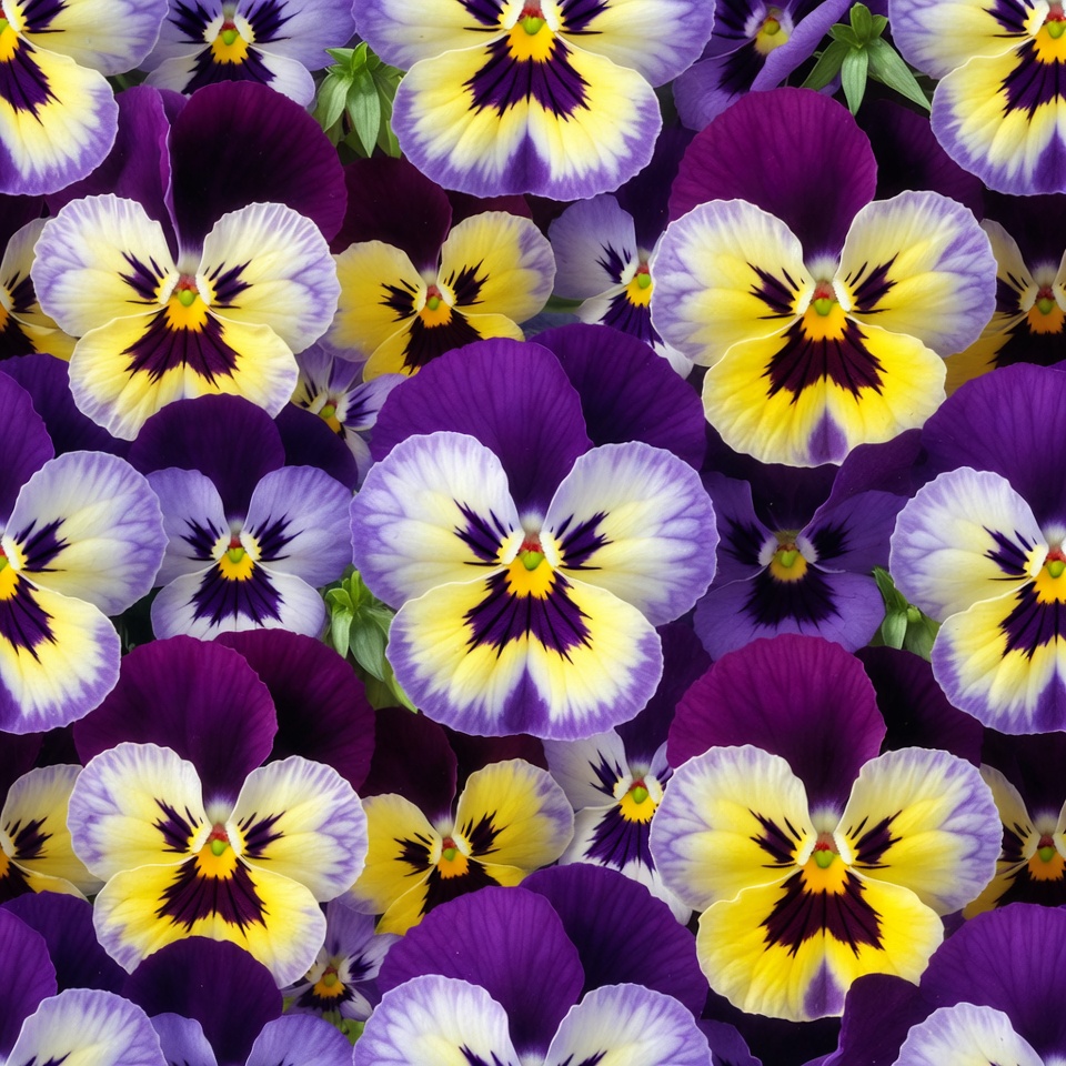 Purple and Yellow Pansy Flowers Purple and Yellow Pansy Flowers
