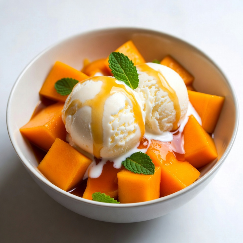 Mango Ice Cream with Mint Mango Ice Cream with Mint
