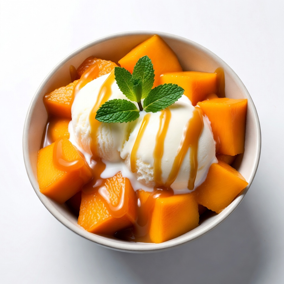 Mango Chunks with Ice Cream Mango Chunks with Ice Cream