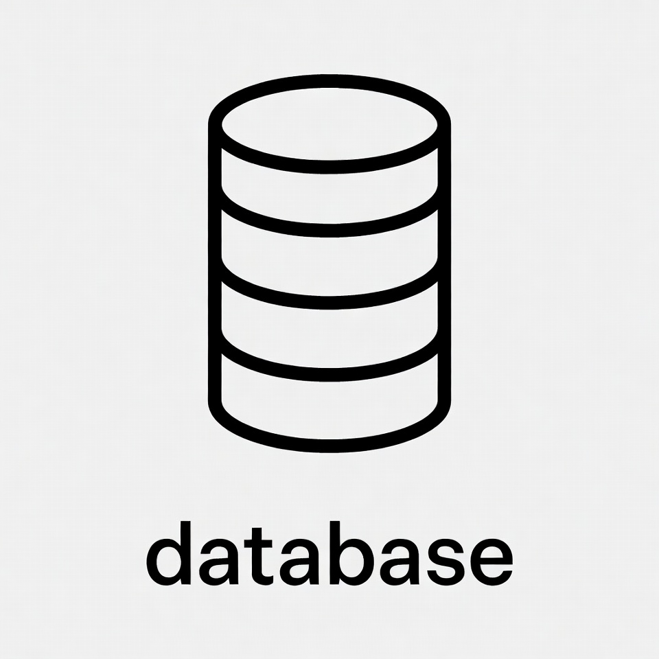Database Icon with Text Database Icon with Text