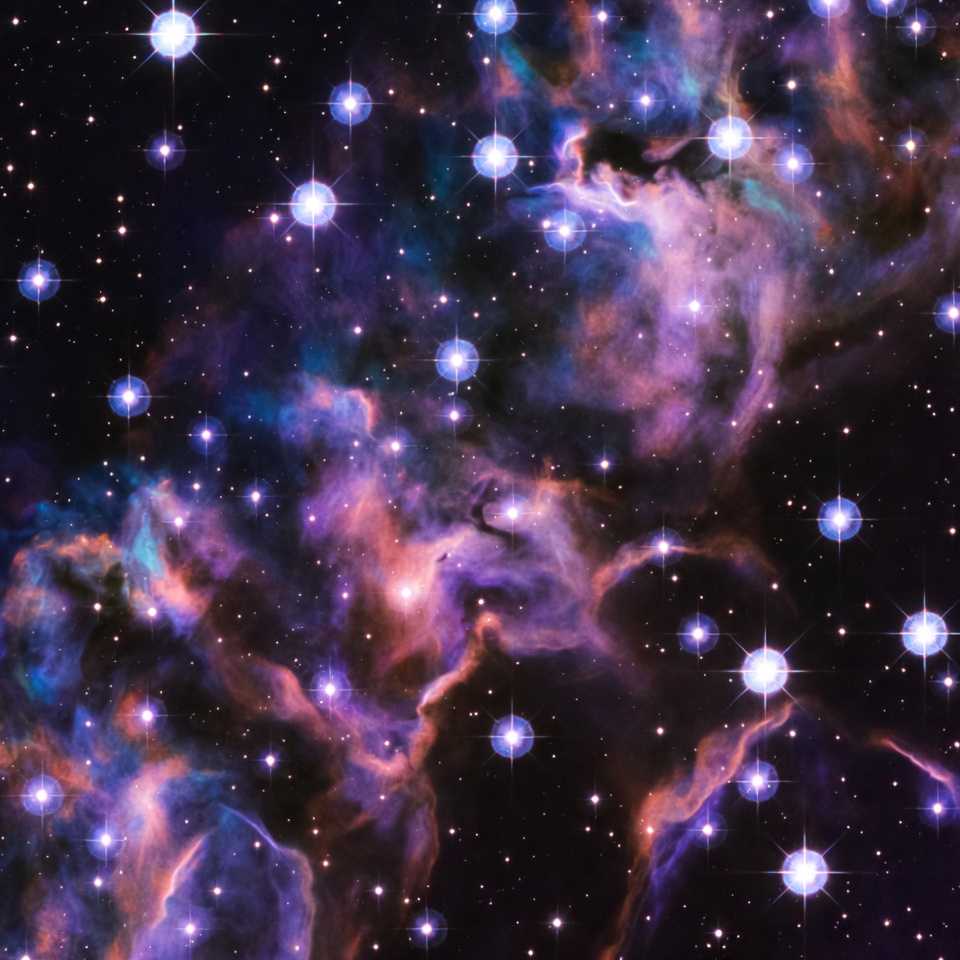 Colorful Nebula with Bright Stars Colorful Nebula with Bright Stars