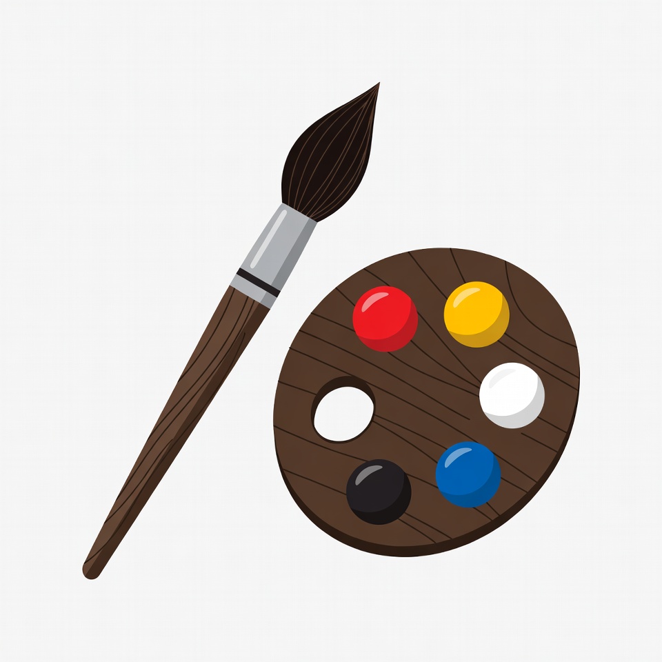 Paintbrush and Color Palette Paintbrush and Color Palette