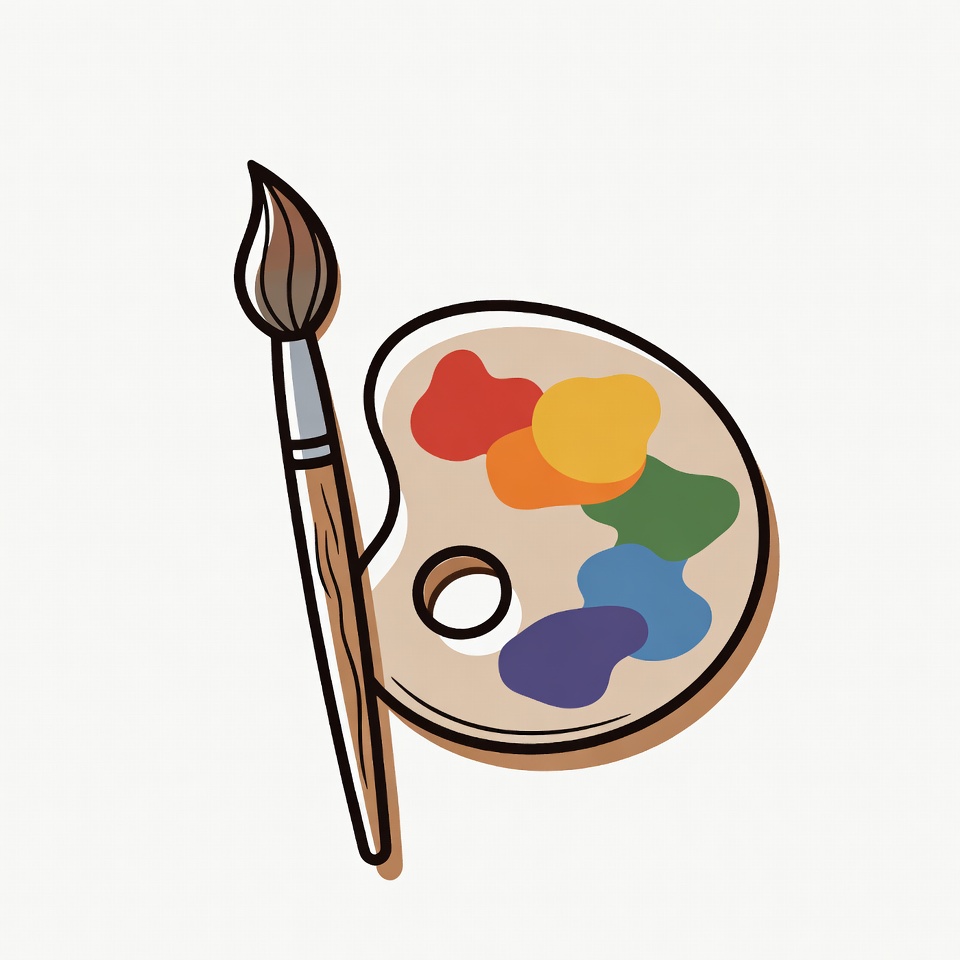 Paintbrush and Color Palette Paintbrush and Color Palette