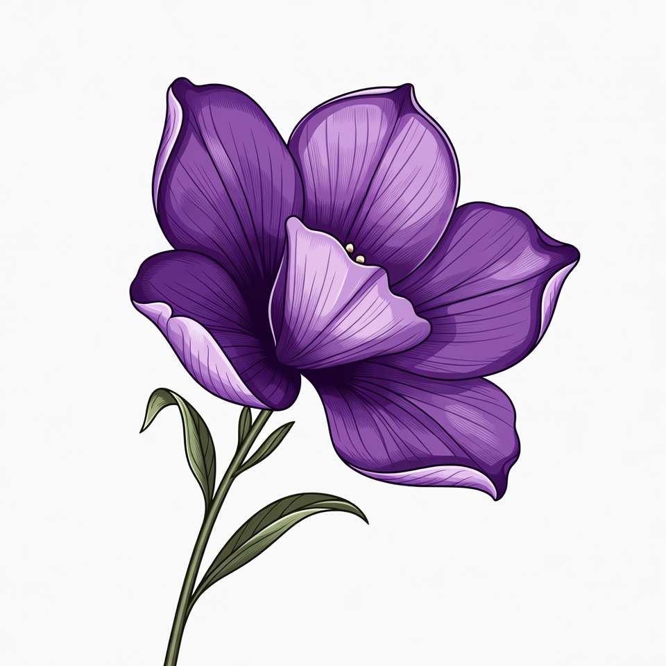 Purple Flower Illustration Purple Flower Illustration