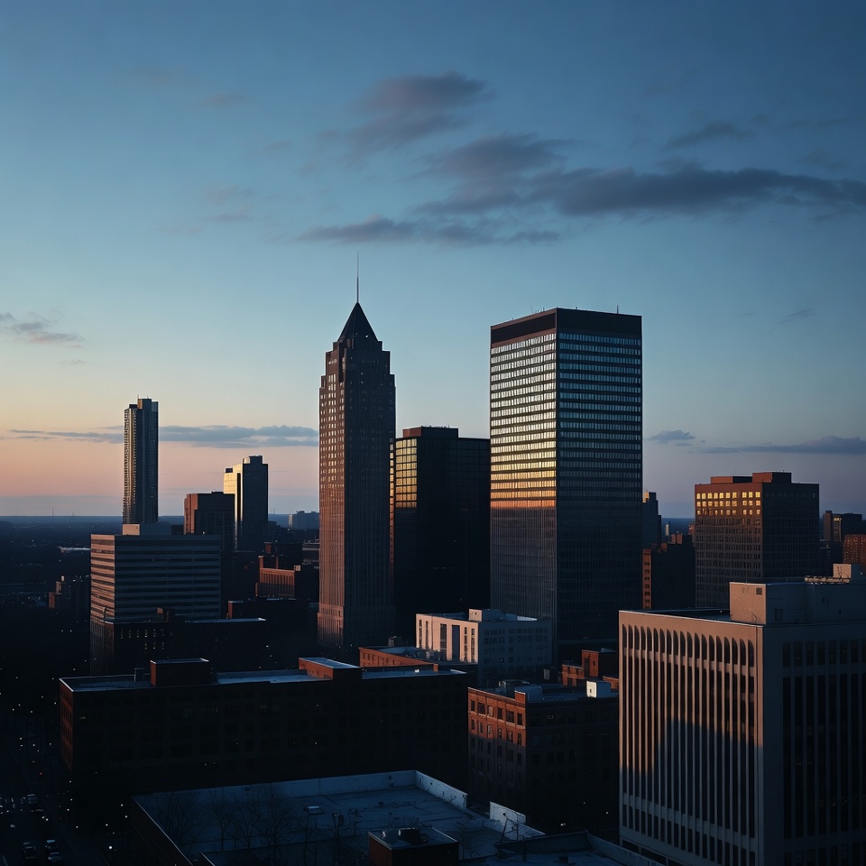 City skyline at sunset City skyline at sunset