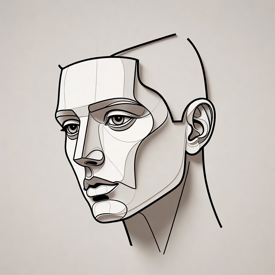 Geometric Line Art Male Portrait Geometric Line Art Male Portrait