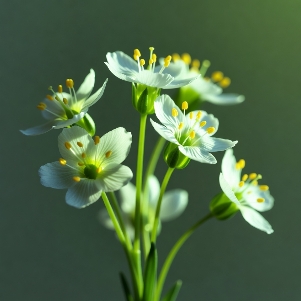 Cluster of white flowers with yellow centers Cluster of white flowers with yellow centers