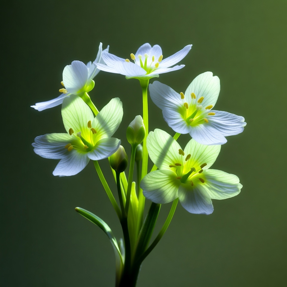 Cluster of White Star-Shaped Flowers Cluster of White Star-Shaped Flowers