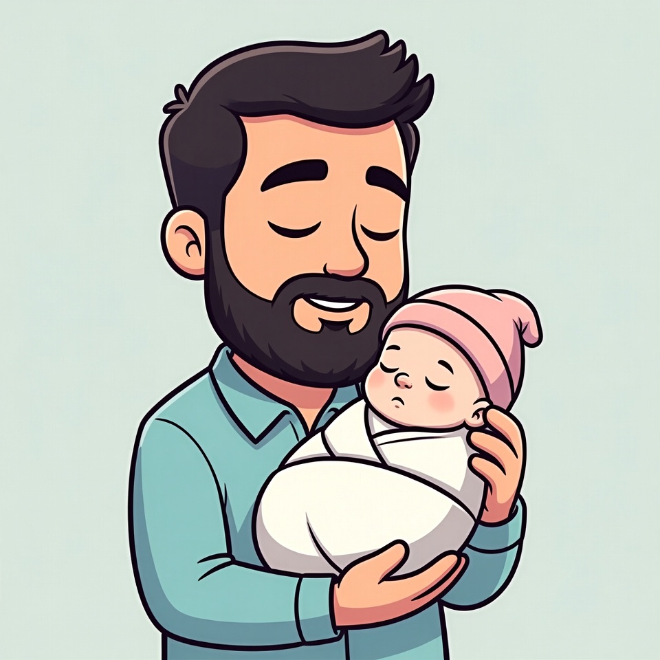 Father holding sleeping baby Father holding sleeping baby