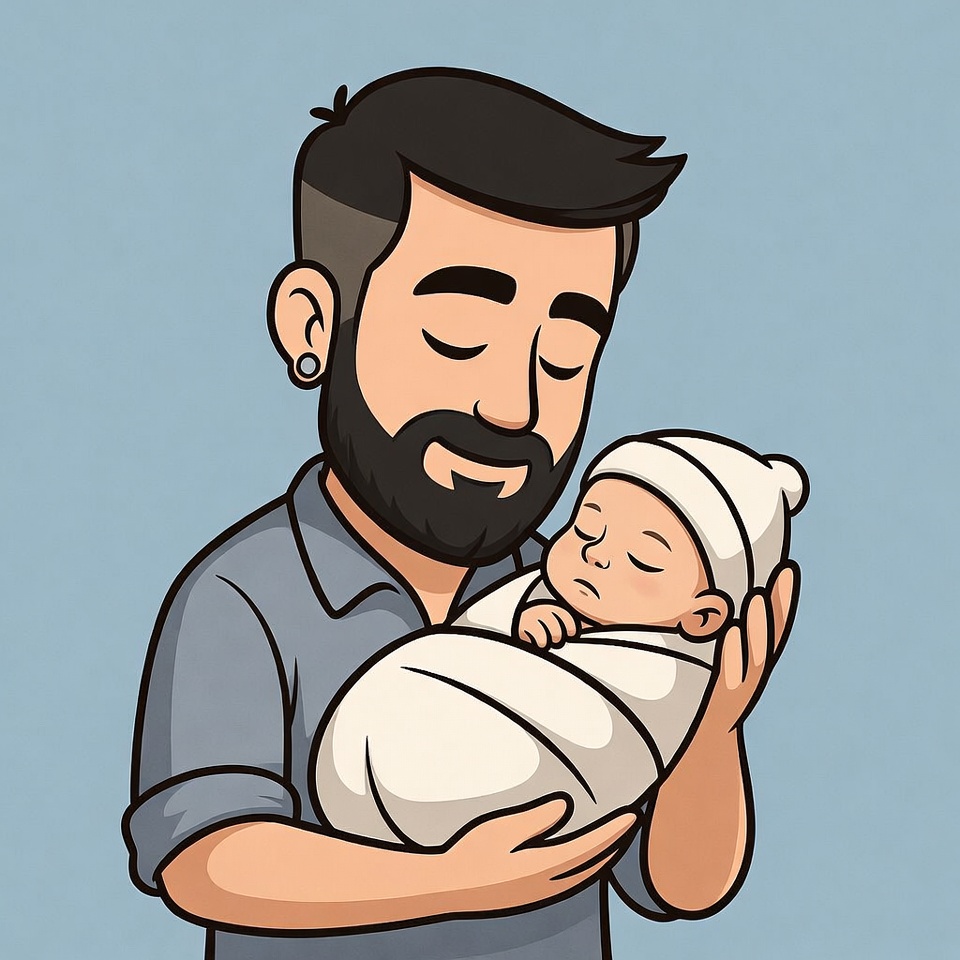 Father holding sleeping baby Father holding sleeping baby