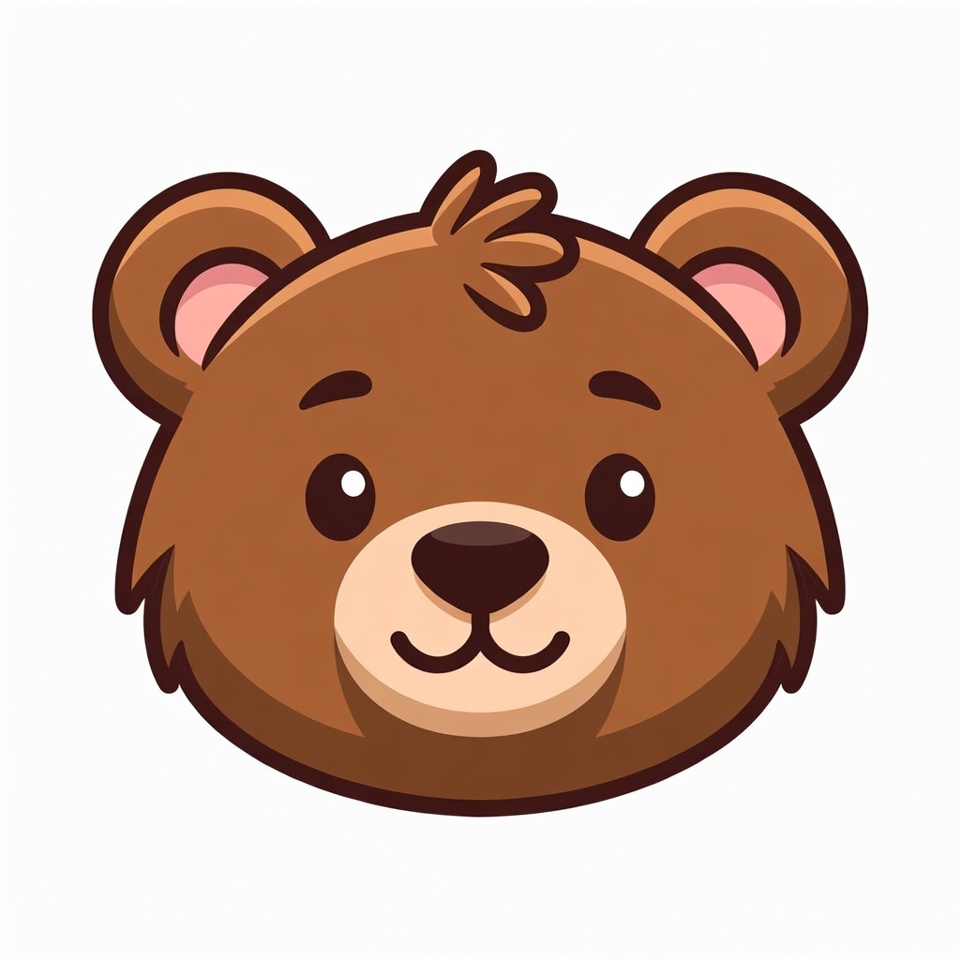 Cute cartoon bear face Cute cartoon bear face