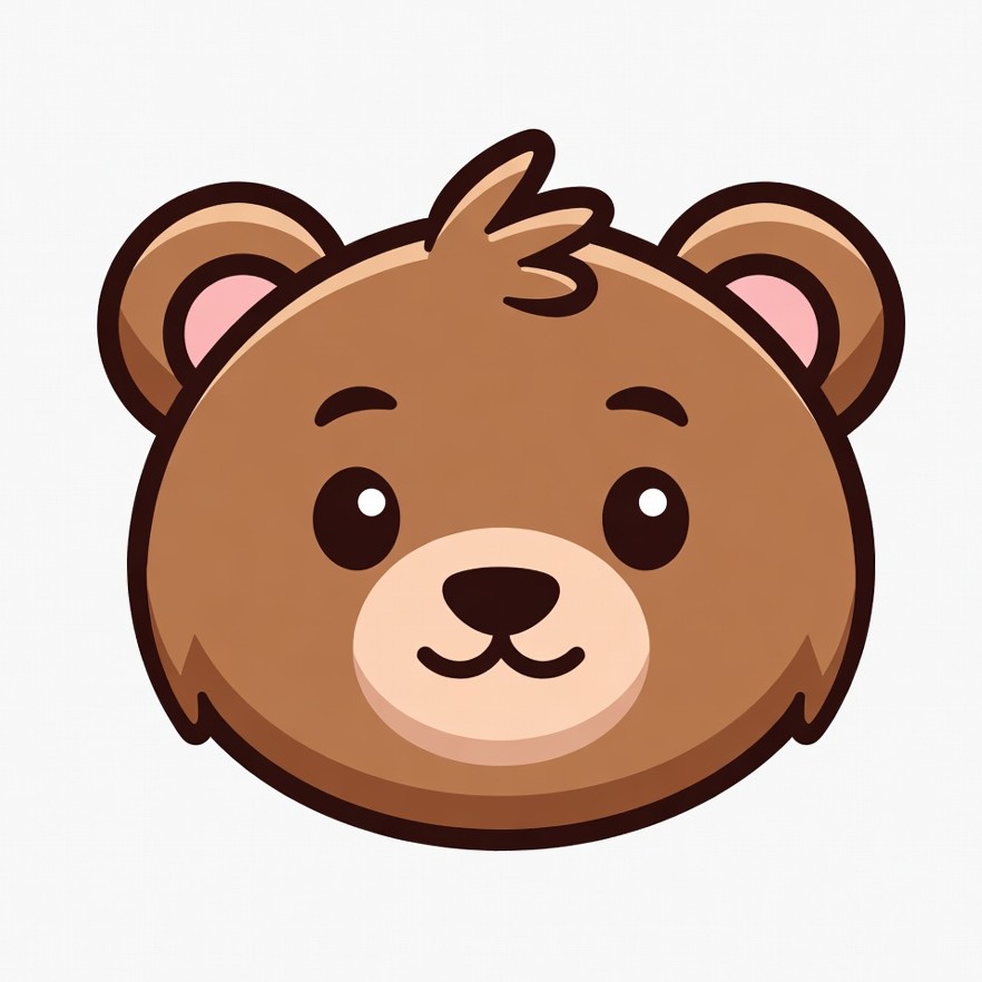 Cute cartoon bear face Cute cartoon bear face