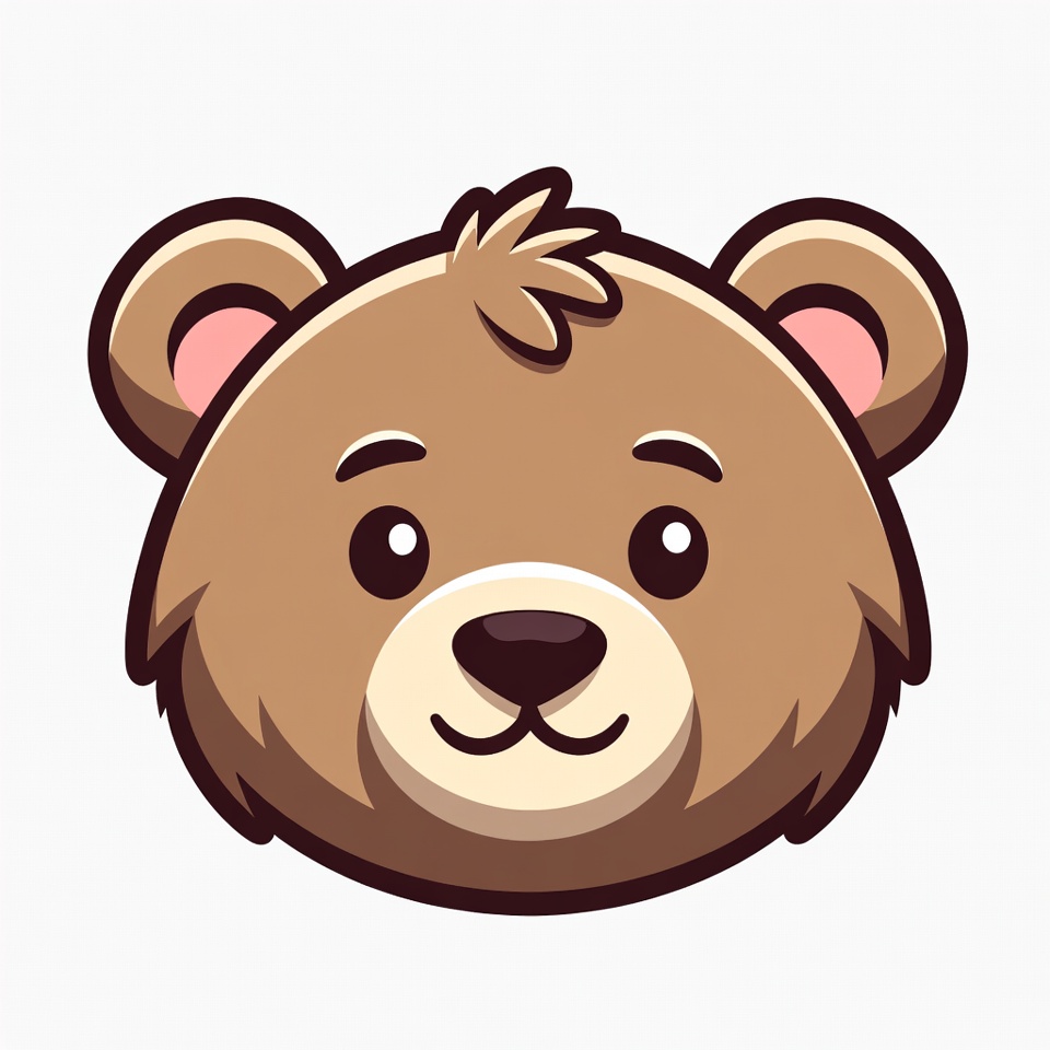 Cute cartoon bear face Cute cartoon bear face