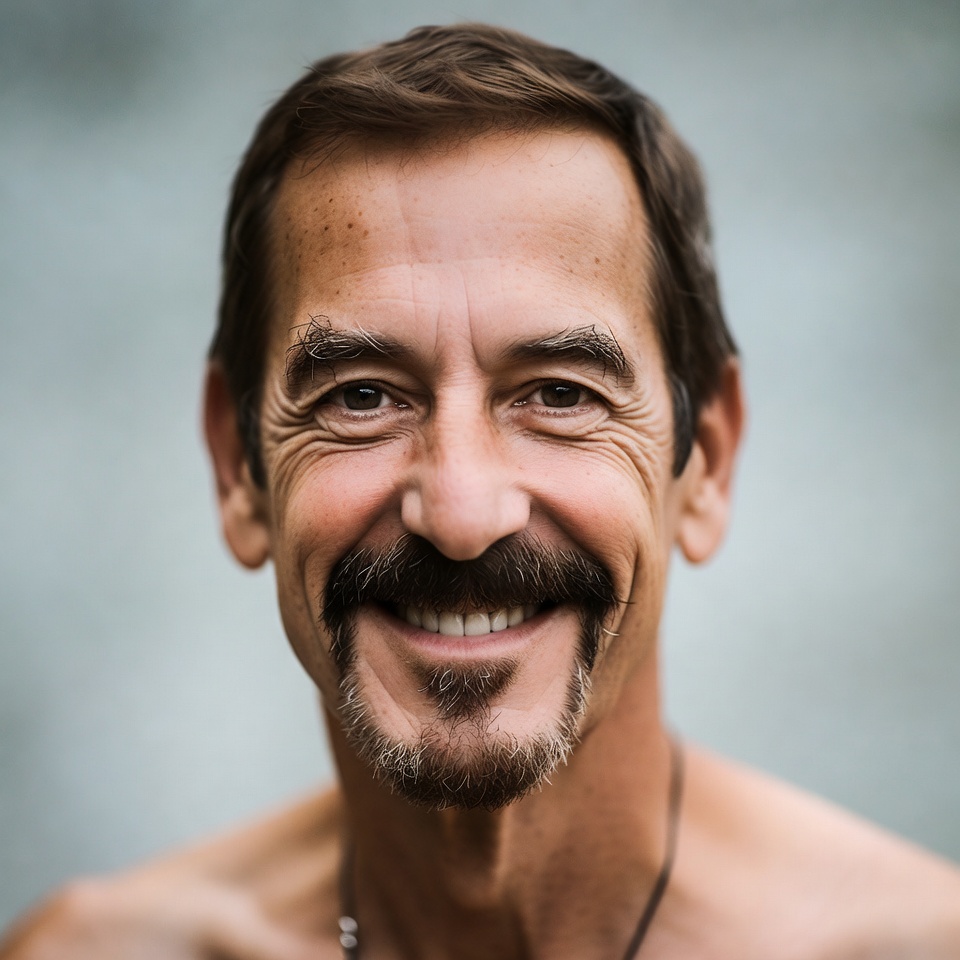 Smiling man with mustache Smiling man with mustache