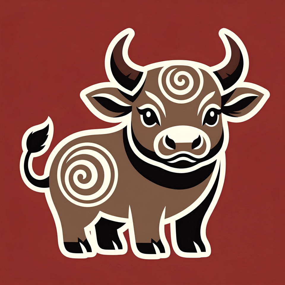 Cute Tribal Bull Illustration Cute Tribal Bull Illustration