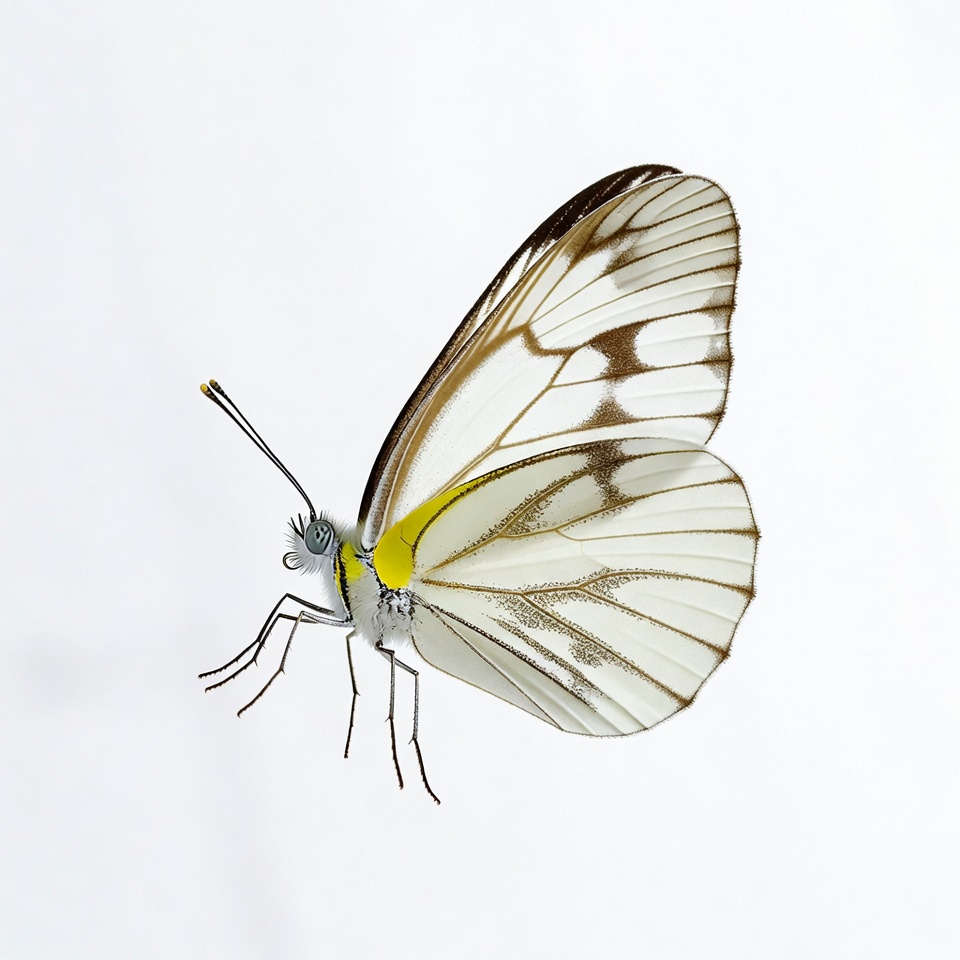 White butterfly with yellow spots White butterfly with yellow spots