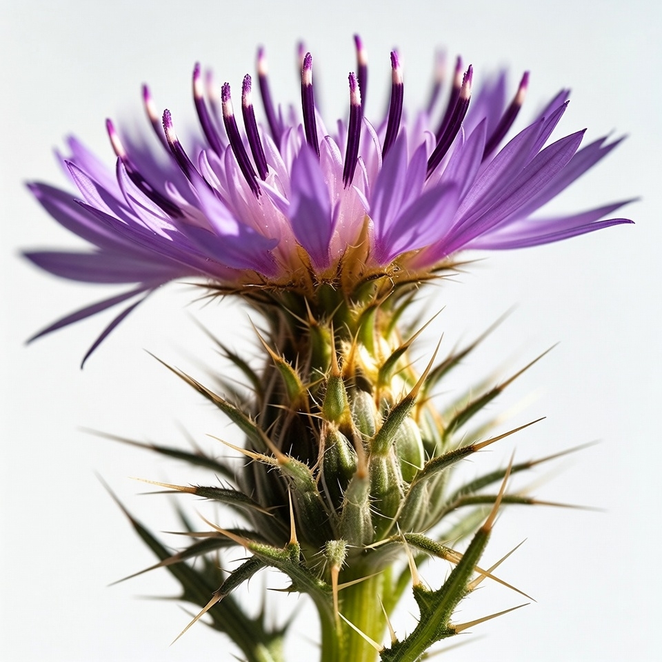 Purple thistle flower isolated Purple thistle flower isolated
