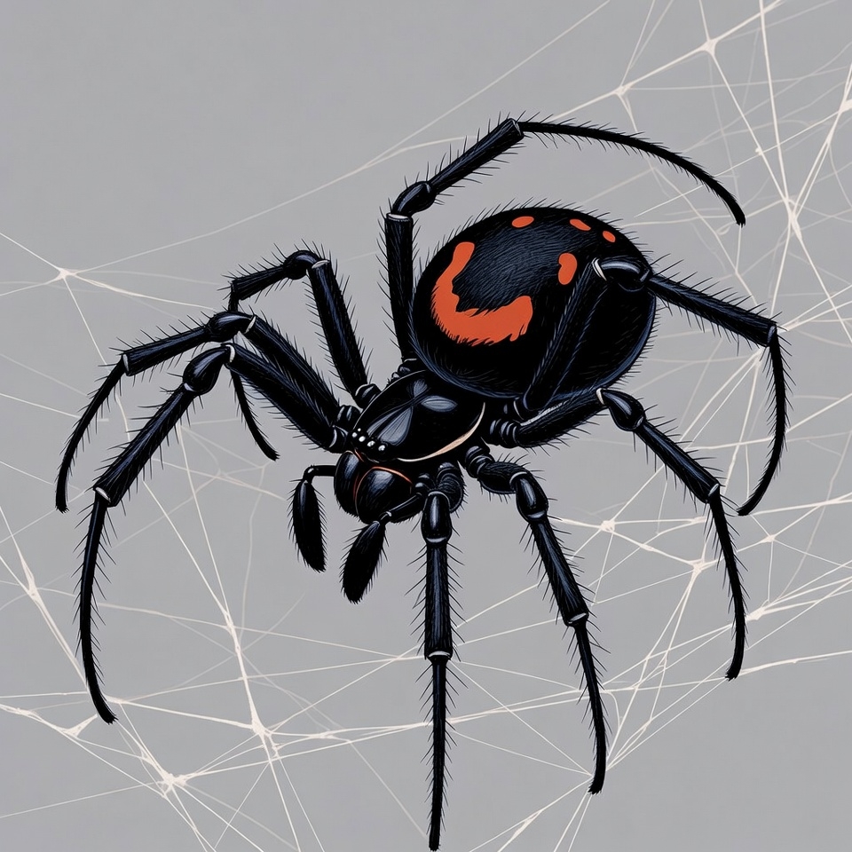 Black Widow Spider on Web Black Widow Spider on Web