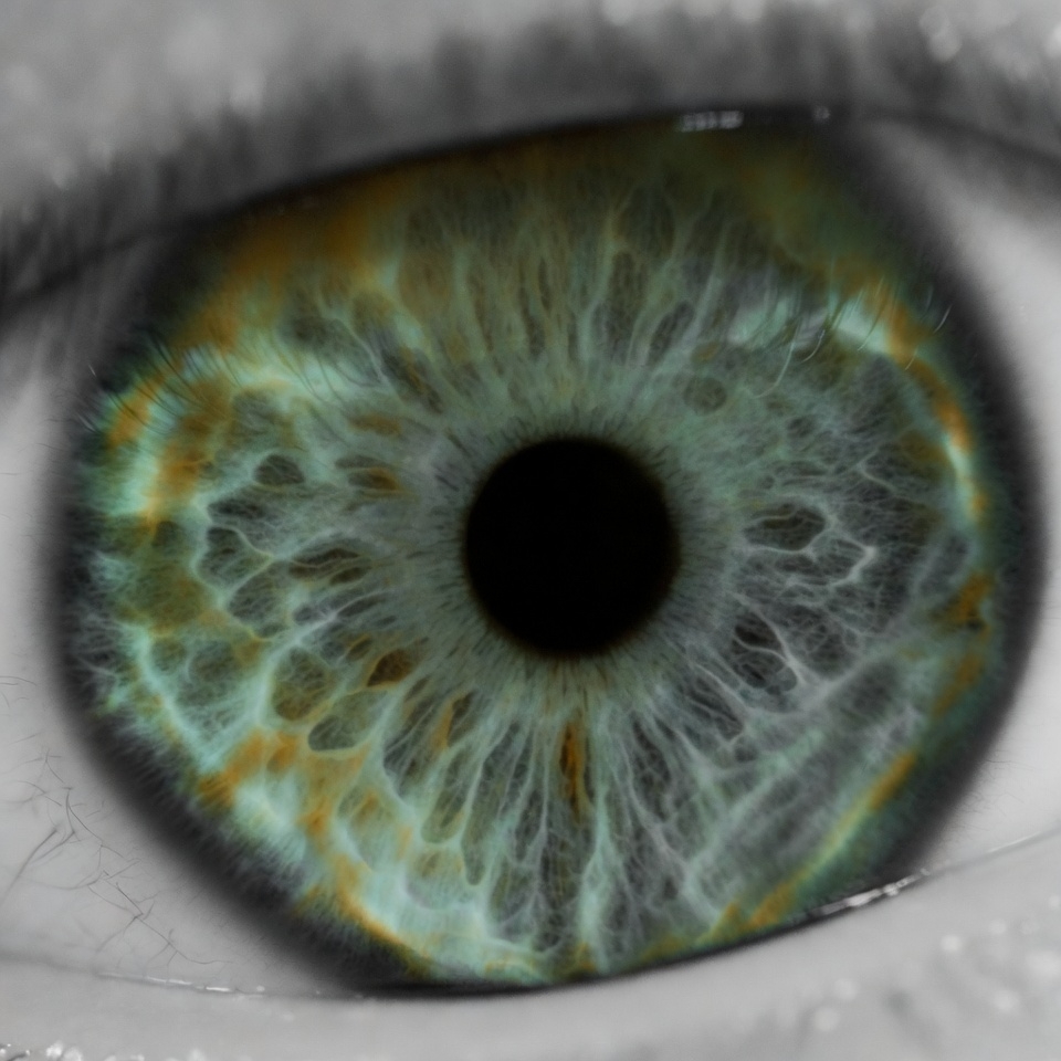 Close-up green hazel eye Close-up green hazel eye